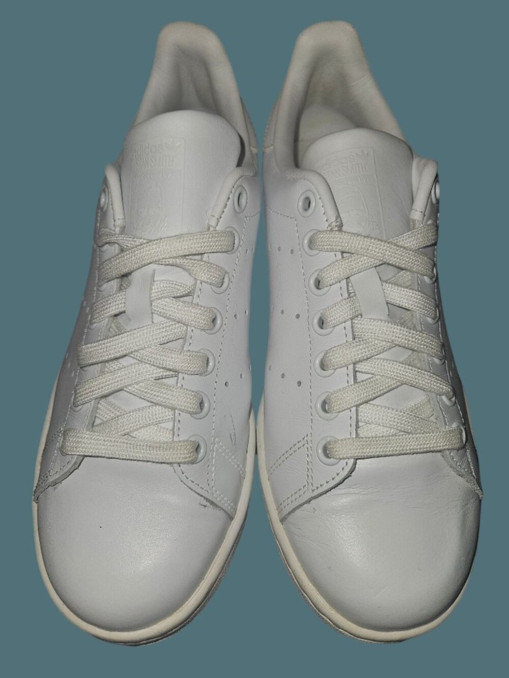 Adidas Stan Smith Triple White Sneakers Men Size 6.5 Women 7.5